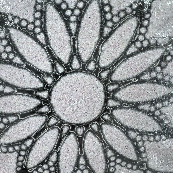 SYDENSTRICKER Embassy Pink Lace Ruffled Cake Plate Art Glass 12" - Picture 5 of 5